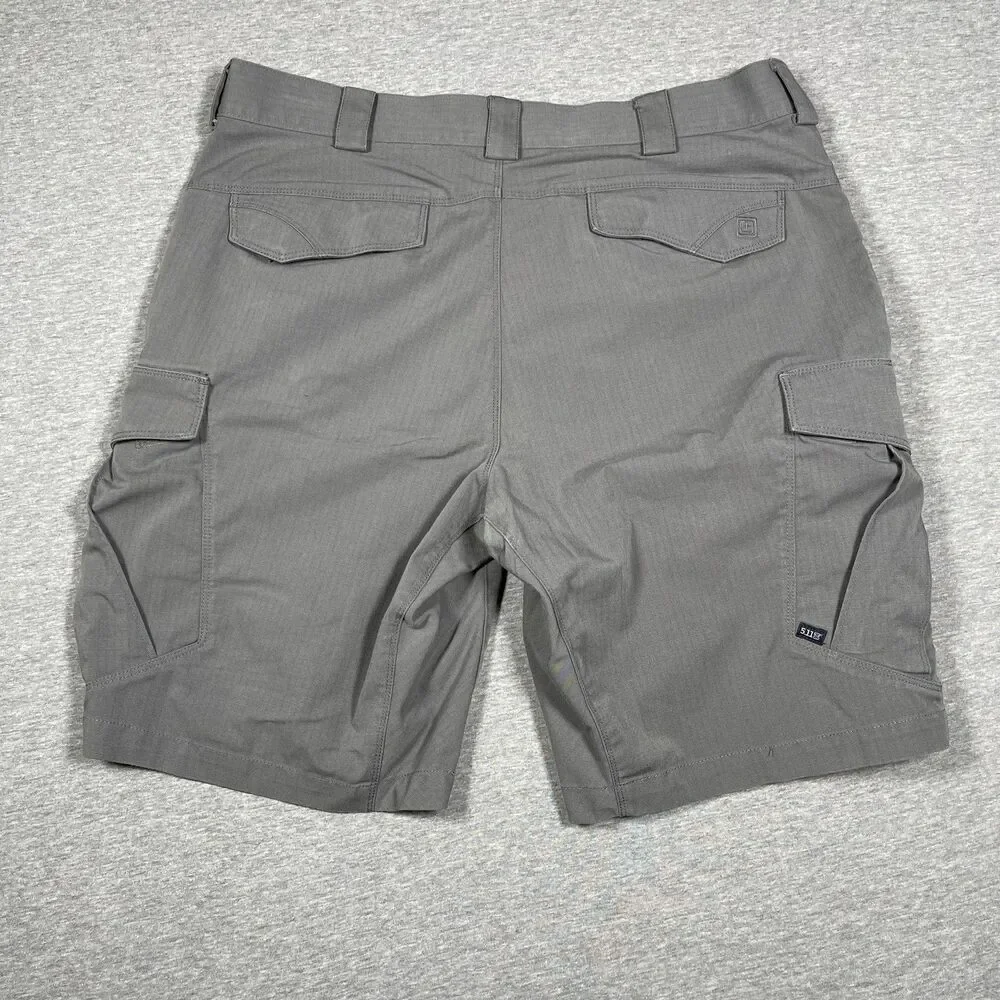 5.11 Tactical Cargo Shorts Mens 34 Gray Polyester Cotton Canvas Pockets 10in